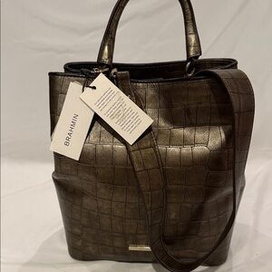 Brahmin Metallic Brown Tote